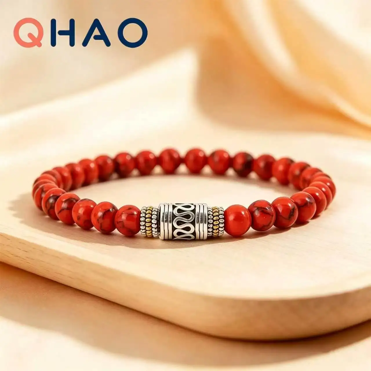 6mm Natural Stone Yoga Bracelet Unisex Meditation Beads Lucky Red Tibetan Buddhist Minimalist Design Luxury Retro