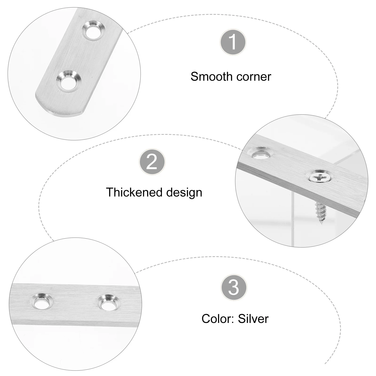 

10Sets Metal Straight Corner Brace Durable Repair Bracket for Shelves Tables Drawers Wobbly Items Long Lasting Flat Brackets