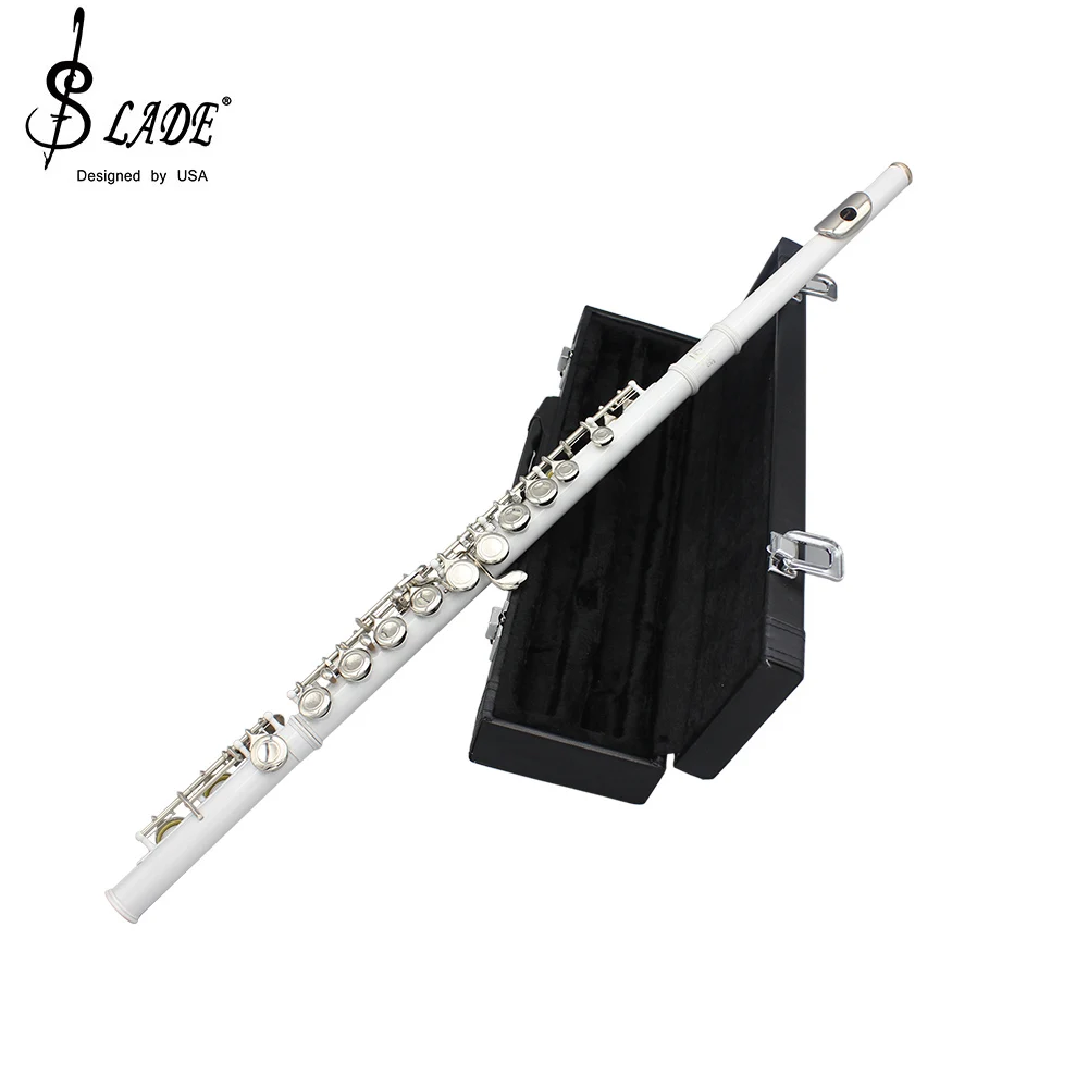 SLADE 16 Closed Open Holes C Key Flute with Case Cloth Screwdriver for Student Beginners Woodwind Instrument