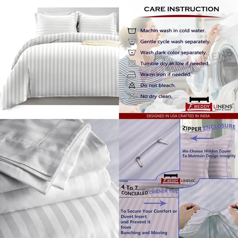 

100% Egyptian Cotton Duvet Cover Full Size 80x90 Inch - 800 Thread Count Sateen, Soft Breathable Cotton for Comfortable Sleep