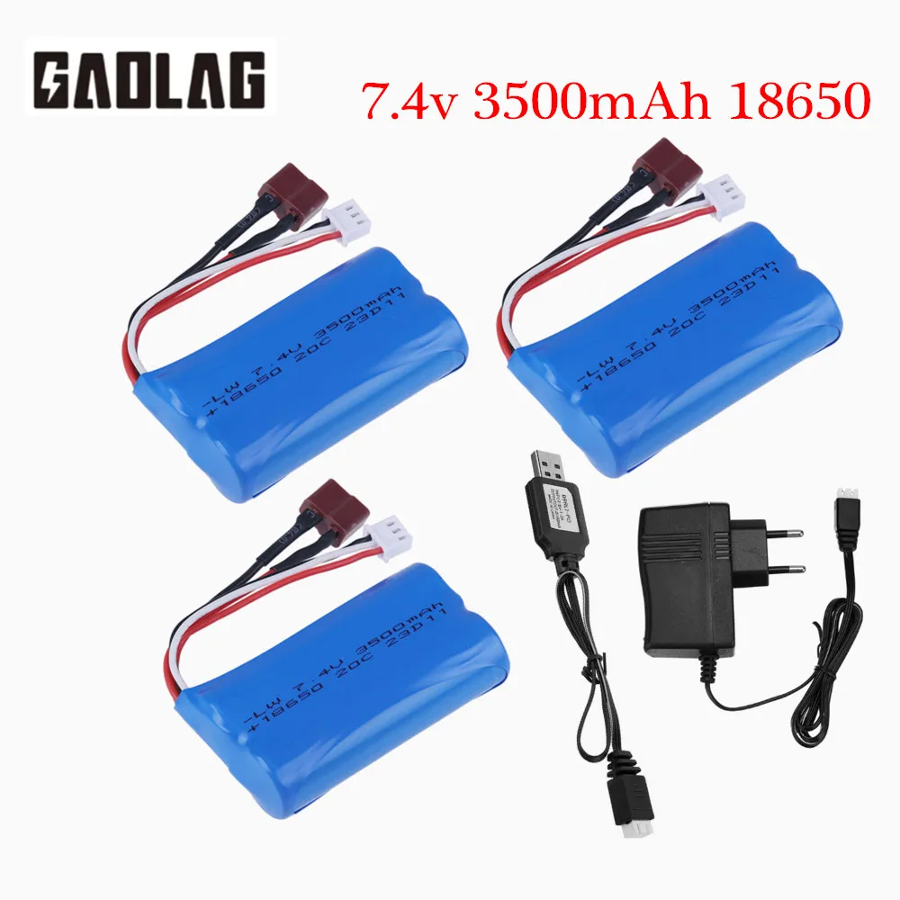 7.4V 3500mah 18650 Lipo Battery for Q46 Wltoys 10428 /12428/12423 144001 A959-B A969-B RC Car Parts 7.4V high capacity battery