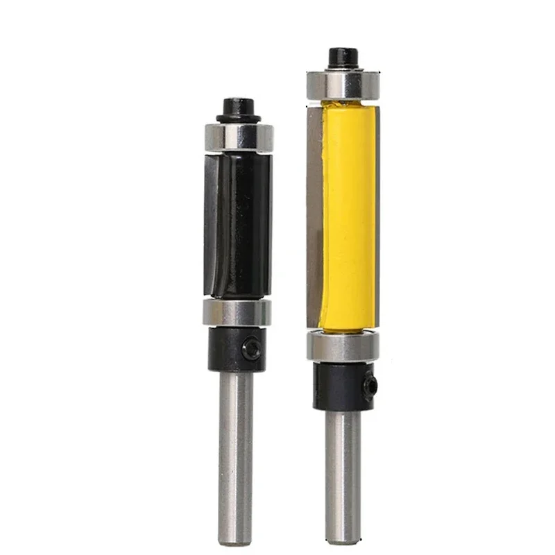 

2pcs 1/4 6.35mm Trimming Knife Milling Cutter Carbide Flush Double Bearing Straight Trim Router Bit Woodworking