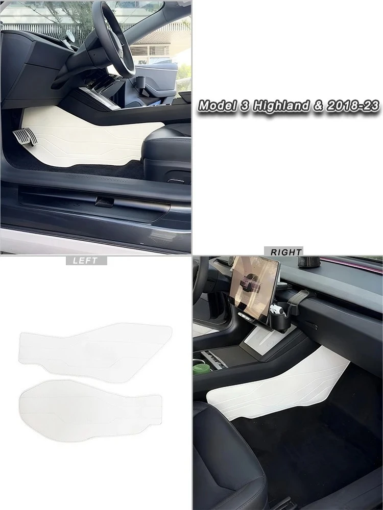 For tesla model y Juniper accessorie interior decoration ptotect pads model 3Highland White Leather mats 2pcs Cockpit 2 sides - view 6