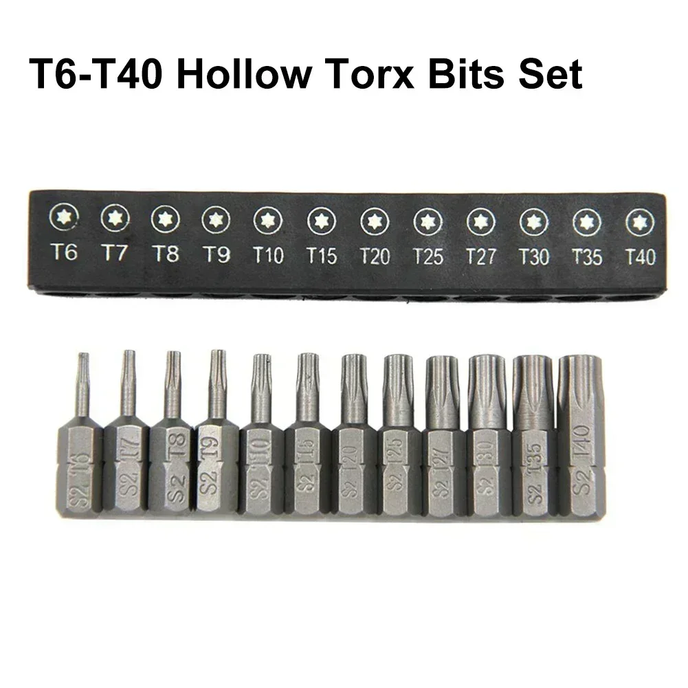 Essential Tool for For woodworking 12pcs Torx Screwdriver Bits Set T6T40 25mm Hex Shank Must Have for DIY Projects