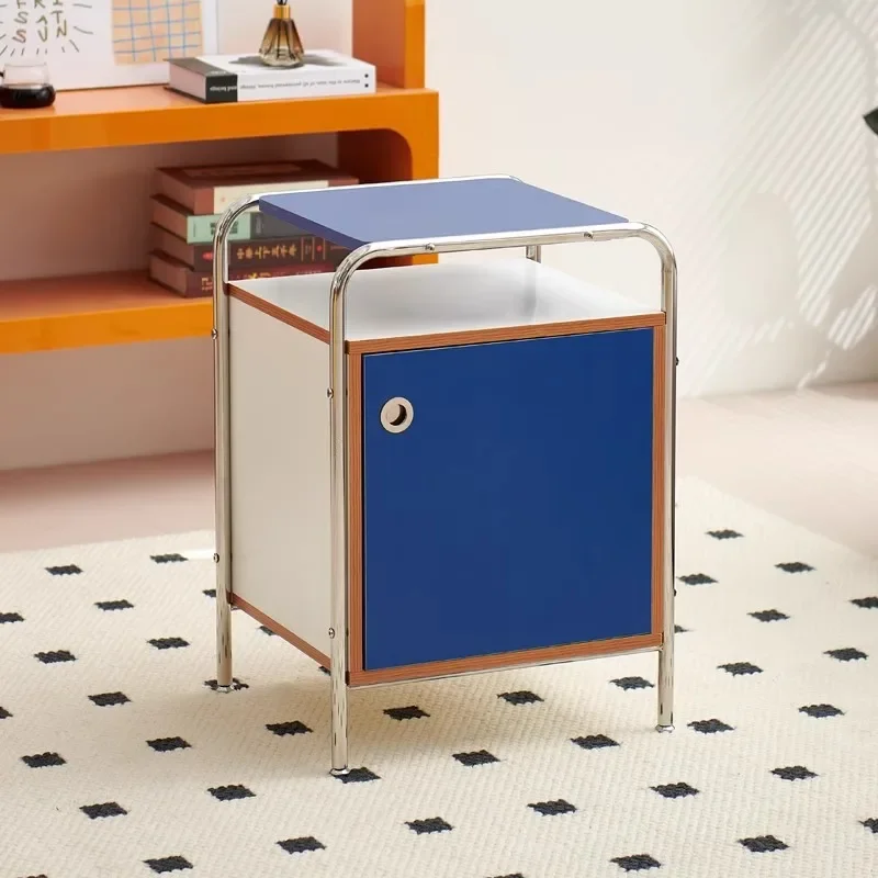 中世韓国風インスタイルベッドサイドテーブル北欧シンプルリビングルームソファサイドキャビネット収納ロッカー