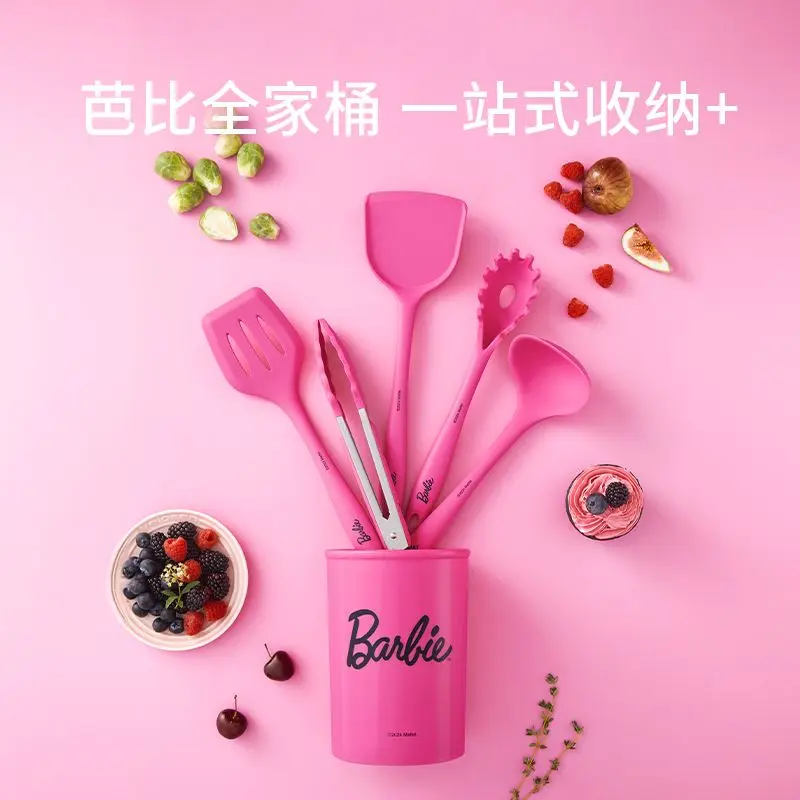 Barbie Silica Gel Spatula Kitchen Utensils Storage Houseware Spatula Spoon Suit Life Daily Necessities Student Birthday Gift