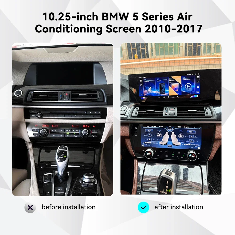 10.25 Inch Climate Control Screen For BMW 5 Series F10 F11 F18 2010-2017 AC Panel Air Conditioning Temperature Seat Heating