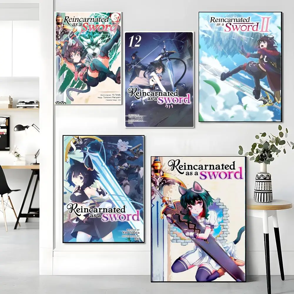 anime R-Reincarnated as a Sword-D Painting Calligraphy Artwork for Living Room Bedroom Office Home Decor