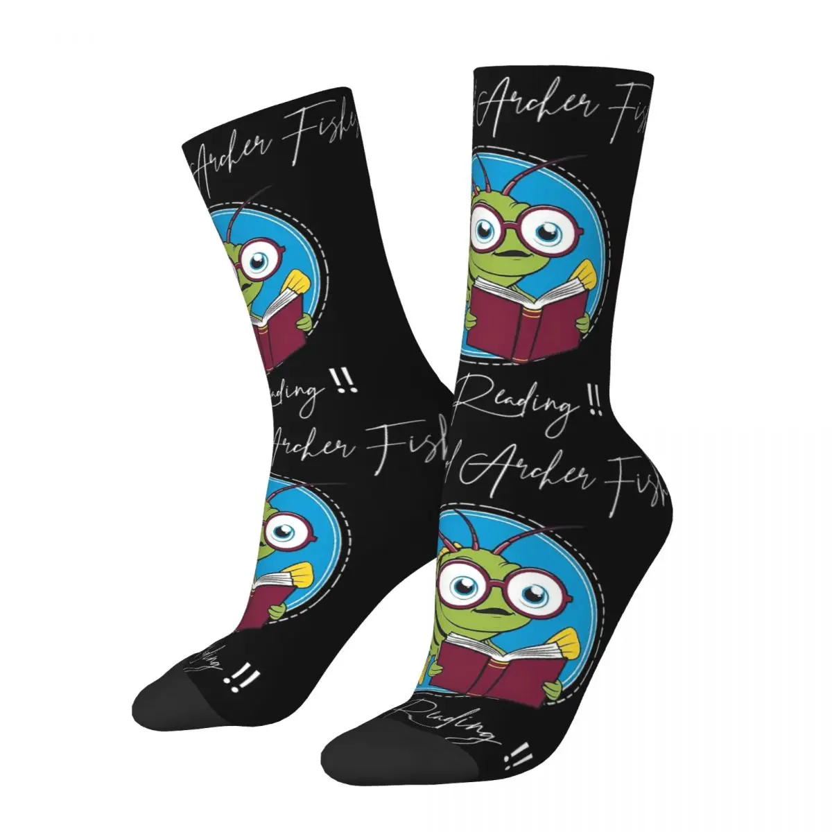 All The Cool Archer Fishes Are Reading, Archer Fish Lovers Socks Harajuku Super Soft Stockings All Season Long Socks for Unisex