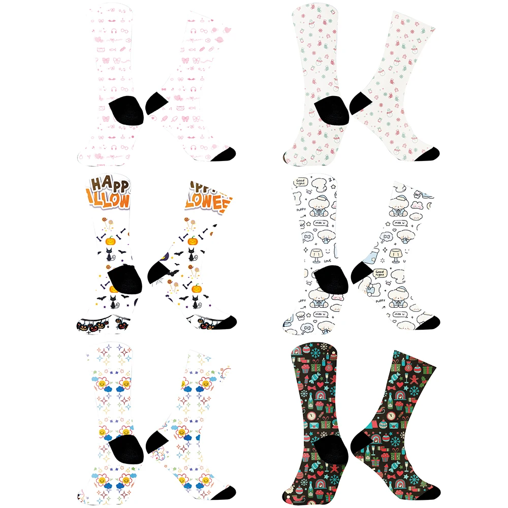 Trend Harajuku Skateboard Oil Painting Animal Happy Socks 2024 New Fashion Hip-Hop Funny Socks