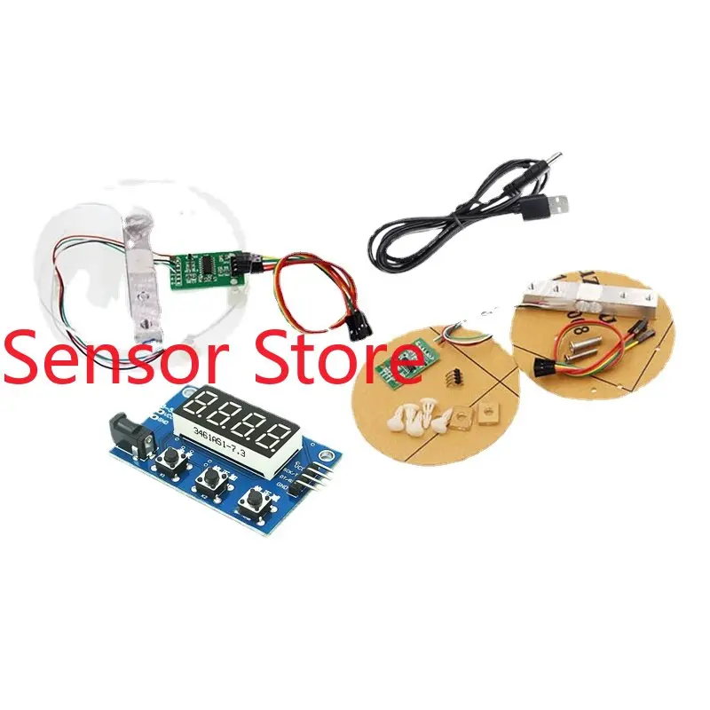 5PCS HX711 Module+pressure Sensor Kit Weighing  Electronic Scale Module 1/5/10/20KG