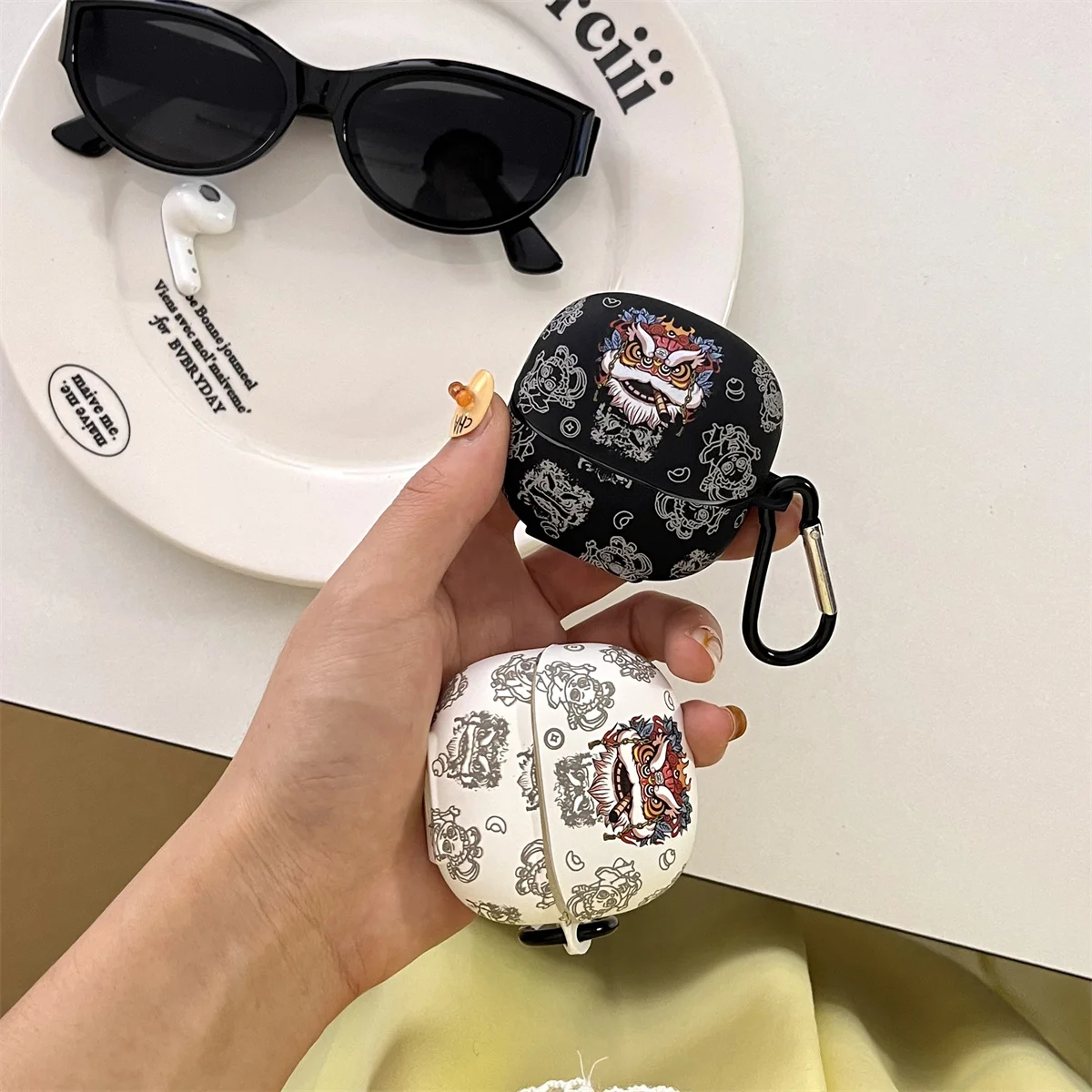 Capa de fone de ouvido para xiaomi buds 5 (2024), bonito cruel leão cristal adesivos caso de fones de ouvido para xiaomi buds 5 com gancho para meninos