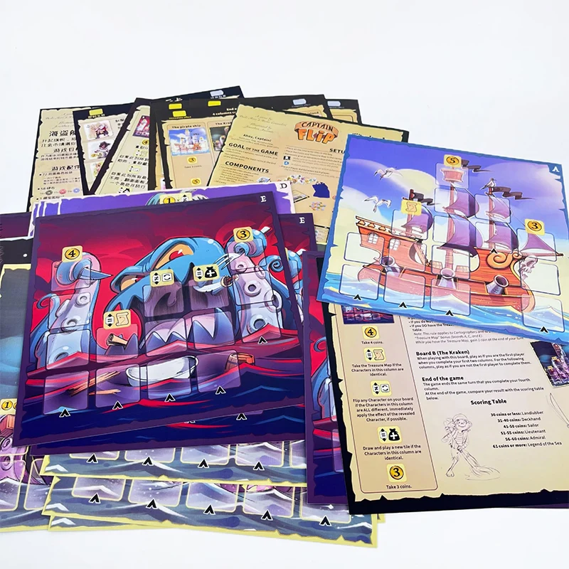 لعبة Captain Flip Board - لعبة بطاقات عائلية سريعة المعدل تتسع لـ 2-6 لاعبين - لعبة حفلات الطاولة الاستراتيجية ممتعة لجميع الأعمار