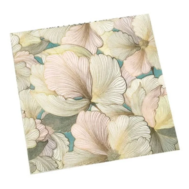 Colourful Printed Napkins Three-dimensional Flowers Square Napkins Wedding Hotel Party Folding Facial Tissues 20pcs/pac 33*33cm