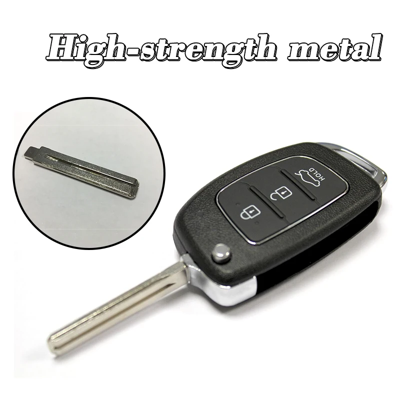 RFC 3 Button Flip Key Case For Hyundai I10 I20 I40 IX35 Santa Fe Remote Fob Car Key Shell Replaceable Car Accessories