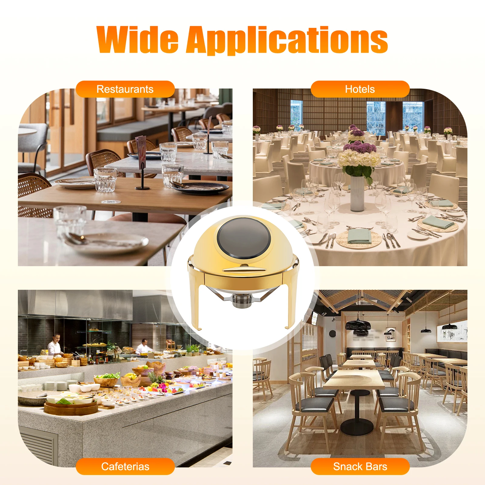 طبق غضب دائري من الفولاذ المقاوم للصدأ 201 بسعة 6 لتر، وغطاء PC مرئي و90 ° /180 °   الفتح، مقبض على شكل حرف T غير قابل للانزلاق، قاعدة ترايبود مستقرة