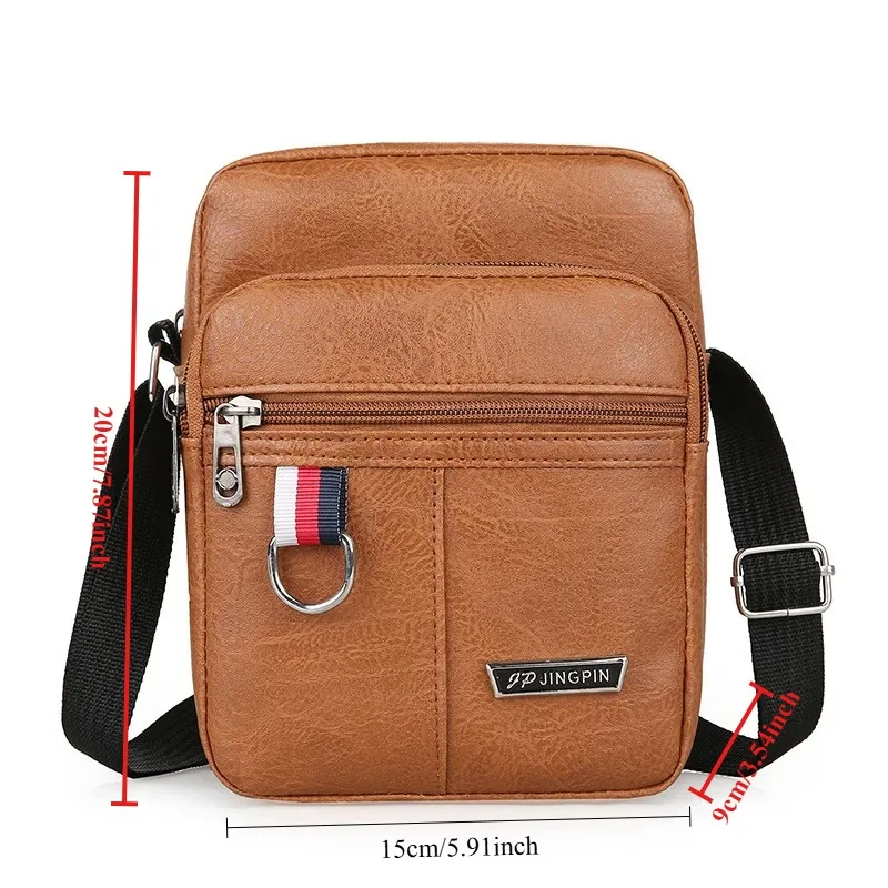 Men's Vertical Business Shoulder Bag, Casual Crossbody Bag, Lightweight Mobile Phone Pouch
