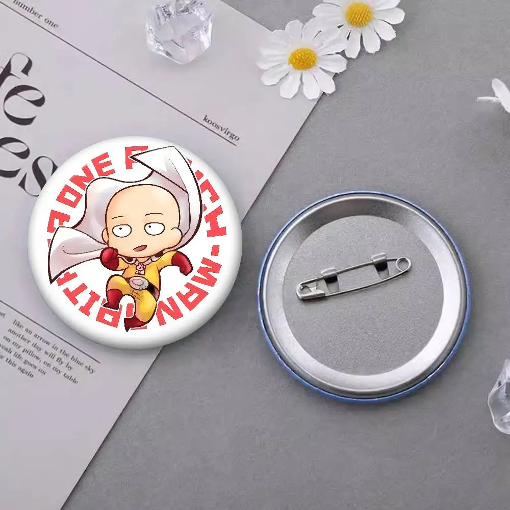 O-ONE-PUNCH-MAN Bad-Omens Tinplate Pin Button Custom Anime Role Old-school Brooch Cartoon Collar