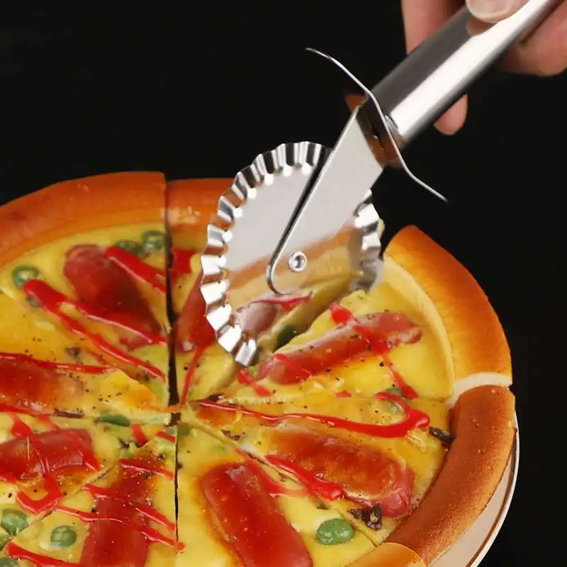 Pizza Roller Cutter Stainless Steel Single-wheel Pizza Cutter Pizza Cutter Hob Pizza Baking Tools