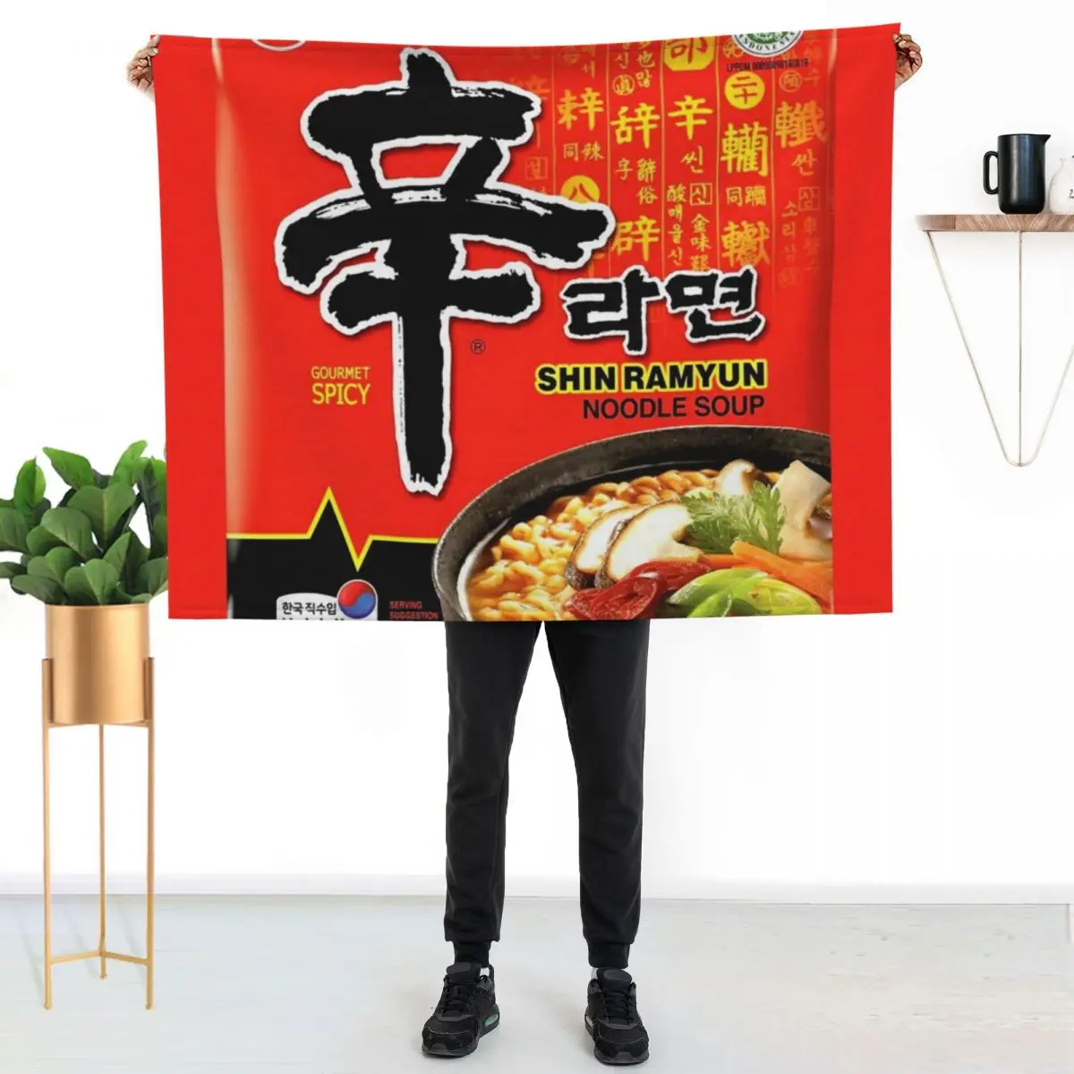 

Shin Ramyun Throw Blanket Stylish Decor Blanket Gift for Friends Roommate