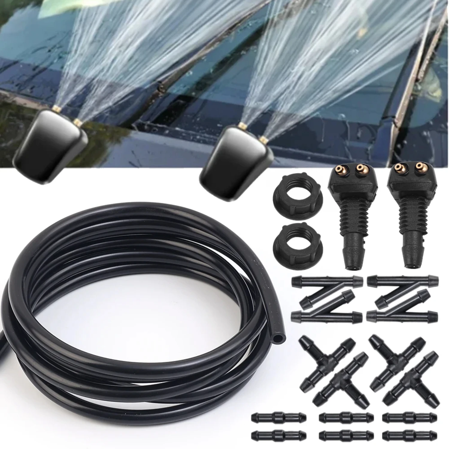 

Car Wiper Wash Hose Set Car Wiper Washer Nozzle Windshield Washers Connector Pipe T/Y/I 3 Kinds of Plumbing Fittings