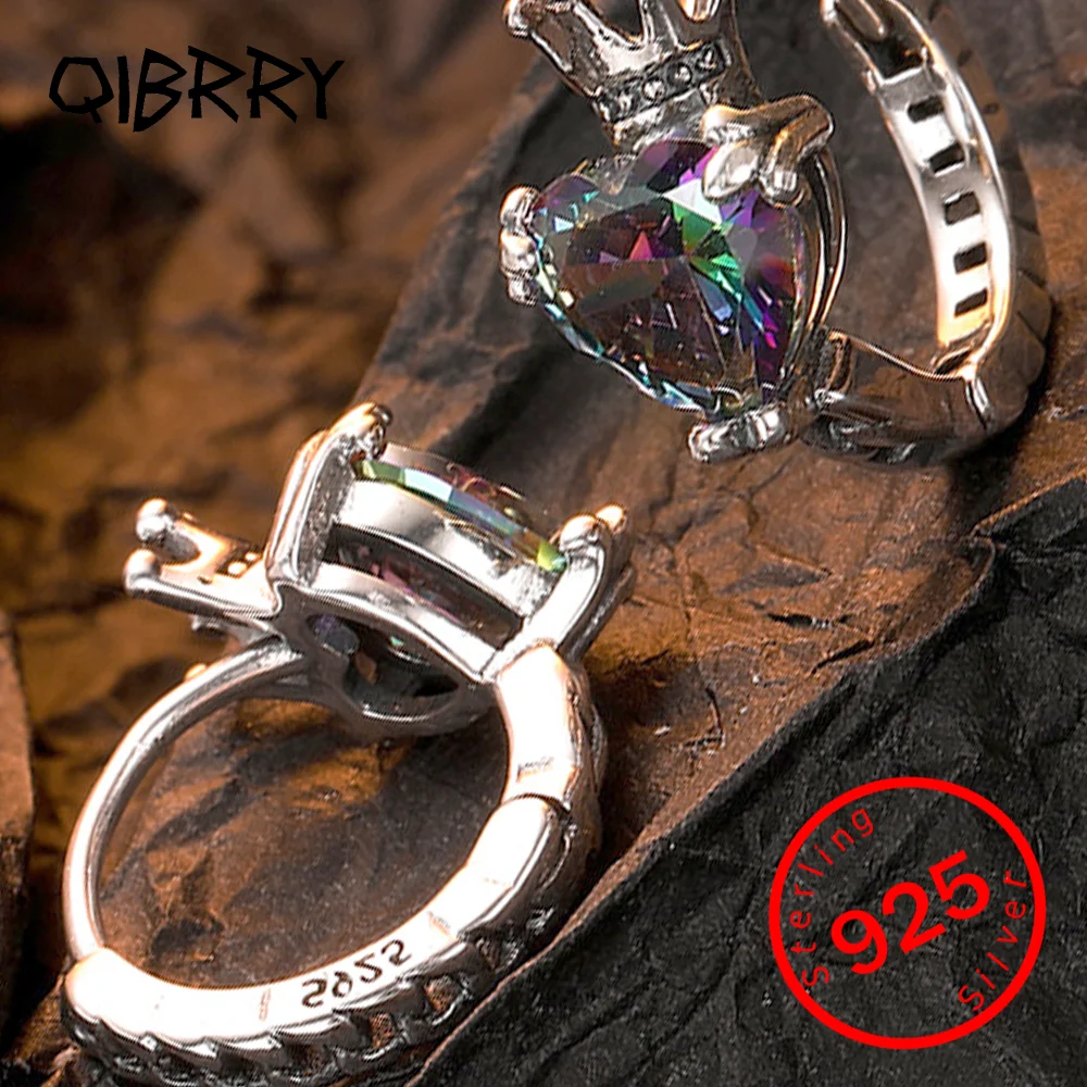 

Quality jewelry Earring Design Retro Crown Trendy Colorful Zircon Love Ear Buckle for Women Earrings Stamp 925 Sterling Silver