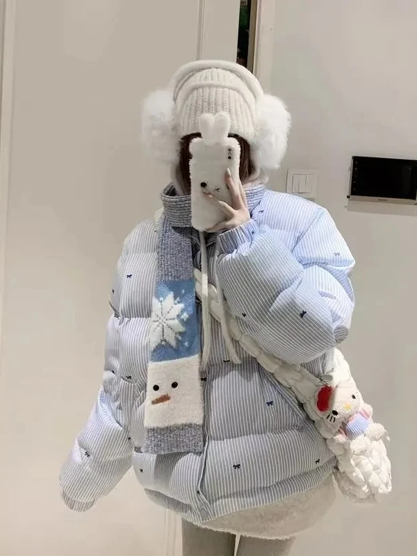 

Женская утепленная куртка с воротником-стойкой, свободного кроя, из хлопка, осенне-зимняя модная верхняя одежда