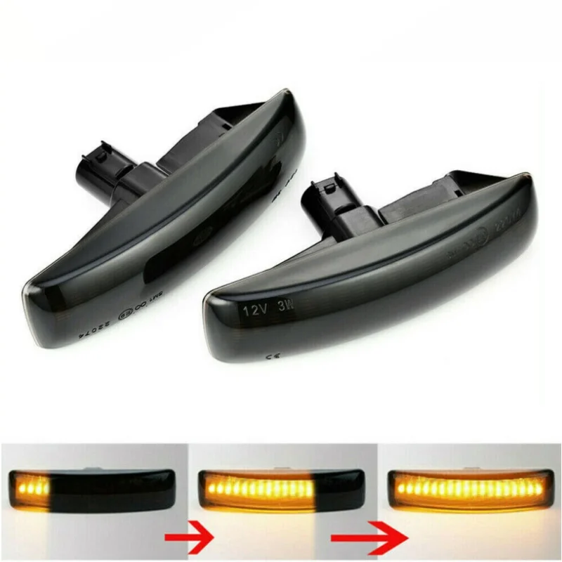 

Smoked Side Repeaters Indicator Lights LED Flowing Turning Side Light Side Marker Lamp For Land Rover Discovery 3 4 Freelander 2