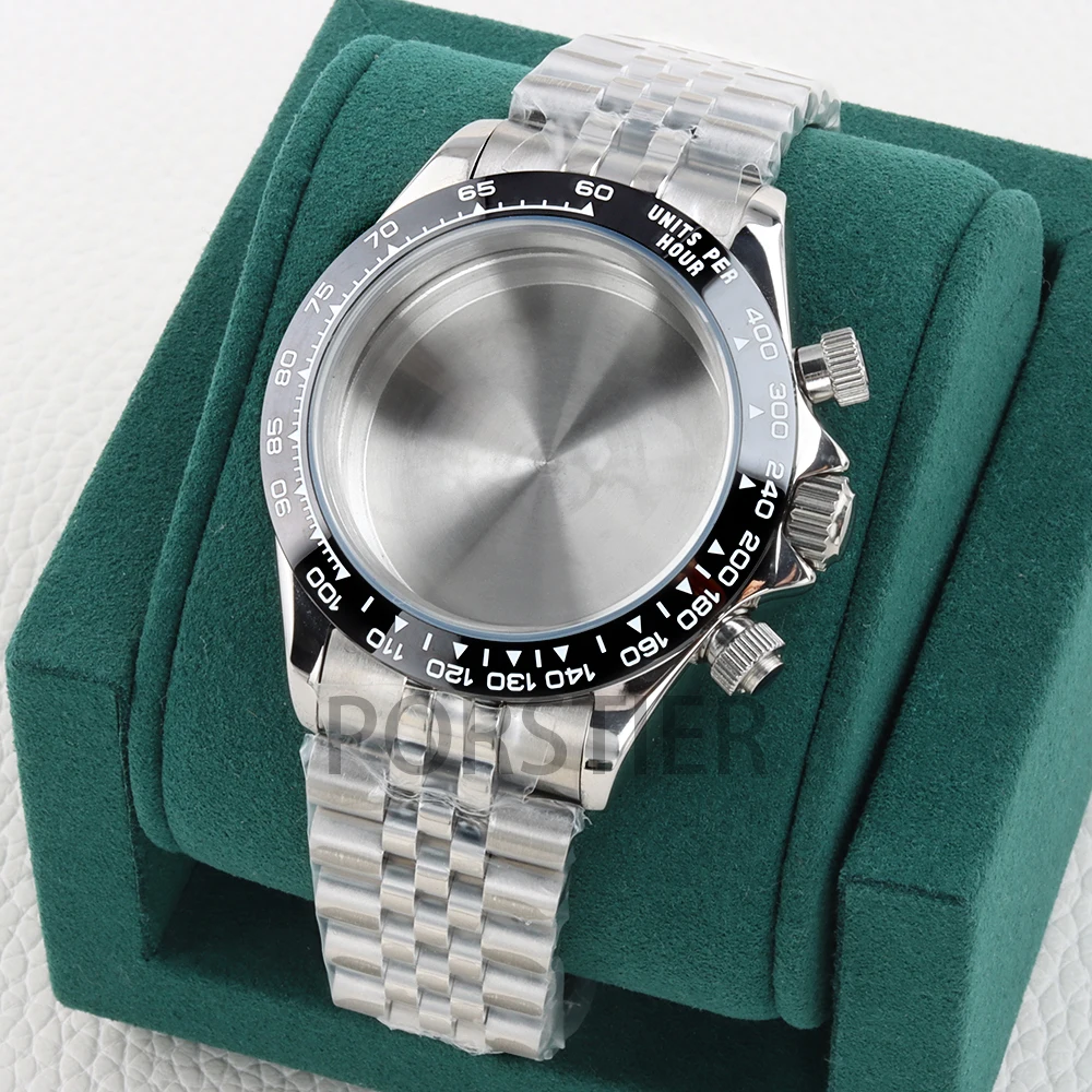 

40mm VK63 Watch Case Solid 316L Stainless Steel for Chronograph VK63 VK64 Movement 29mm Dial Jubilee/Presidential/Oyster Strap