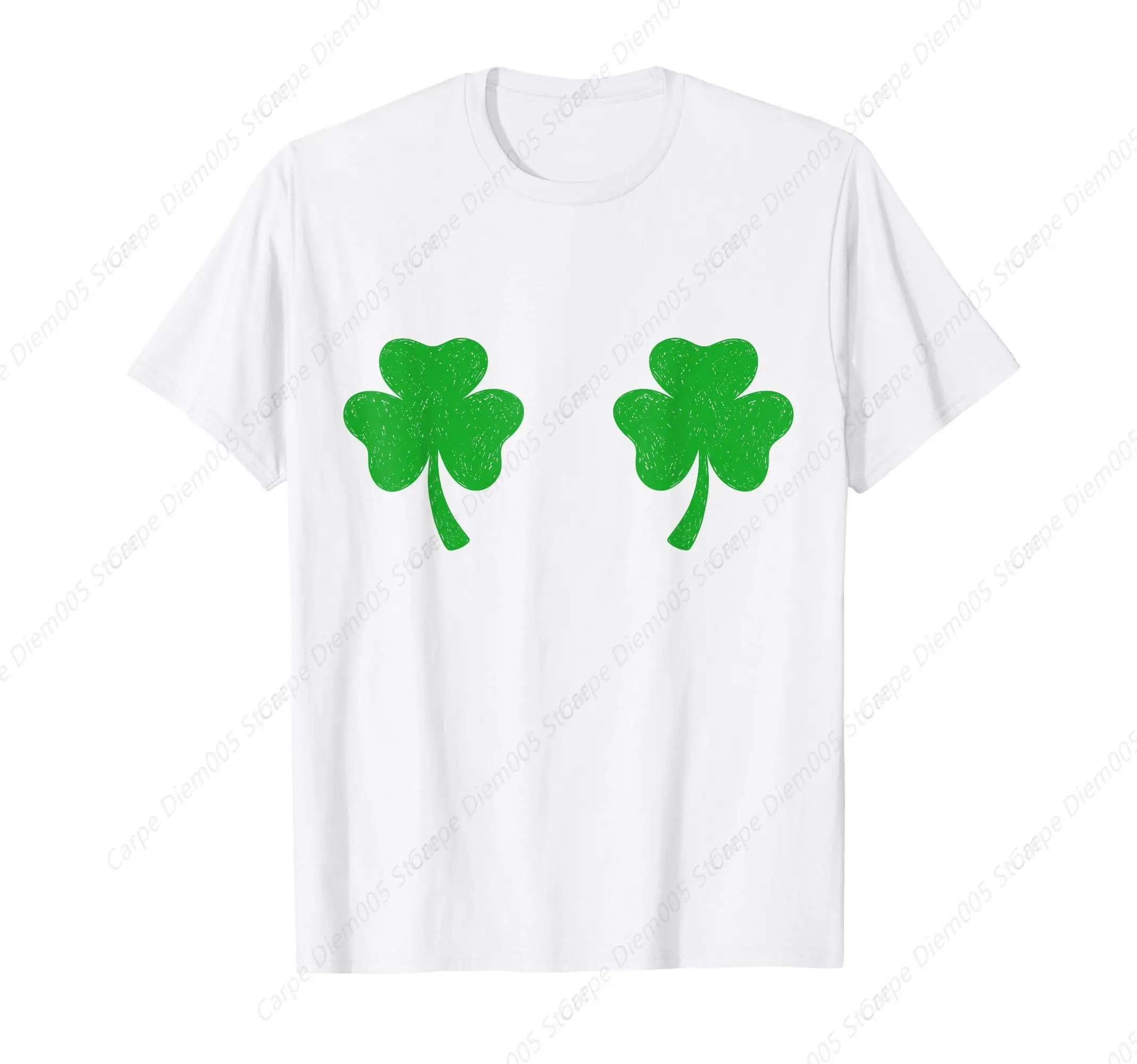 Shamrock Boobs Irish Boobies St Patricks Day T-Shirt Cotton Short Sleeve