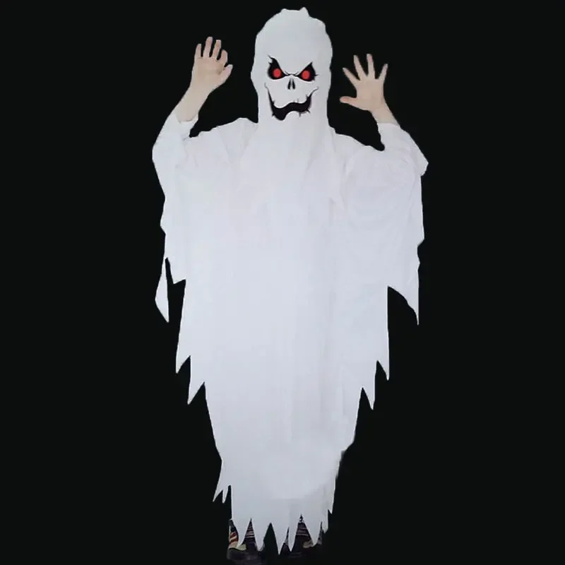 Umorden Boys White Spooky Scary Ghost Costume Cosplay for Kids Child Robe Halloween Purim Party Mardi Gras Fancy Dress