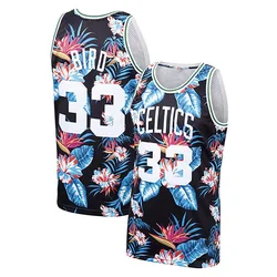 Summer Adult Kids Larry Bird 33 Basketball Tank Top Karl Floral Printed Sleeveless Clothing Sports Jersey Casual Streetwear