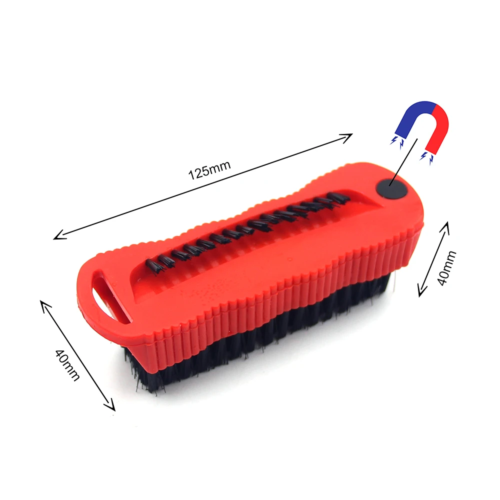 2 in 1 Multifunctional Cleaning Brush Nail Brush Hand Brush Gap Brush Kitchen Bathroom Countertop Floor Cleaning Tool Red Color