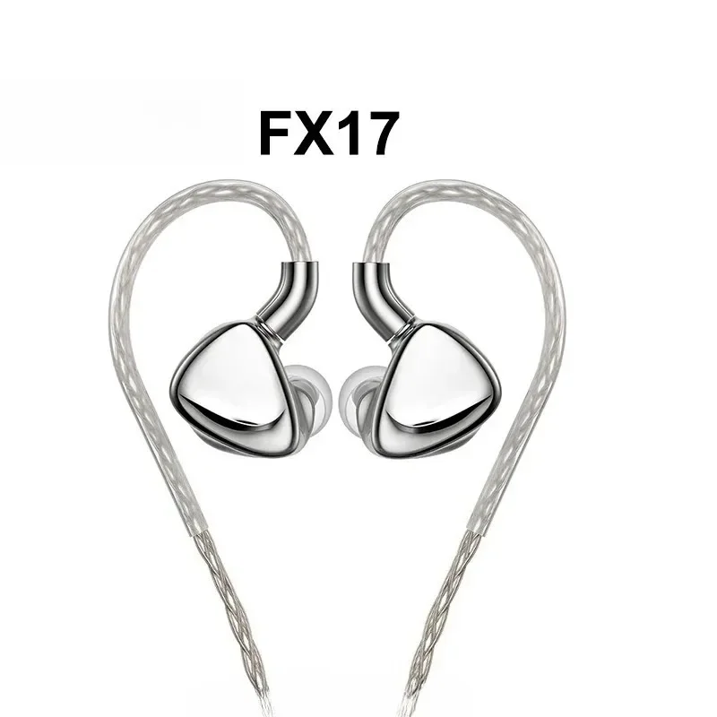 FX17 HiFi Stereo Earphone 8EST+1DD+4BA Tribrid Technology in-Ear Monitor Hi-Res Audio MMCX Mix Gold Silver Copper Cable