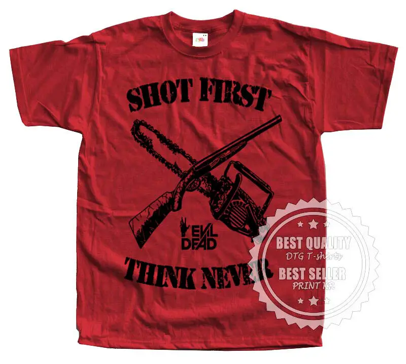 

Evil Dead V22 T SHIRT Horror Movie Poster BRICK RED Sizes S to 5XL