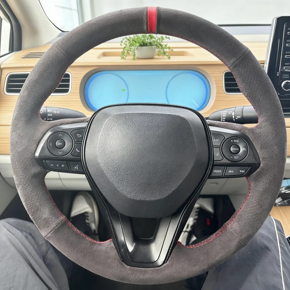

Custom Suede Car Steering Wheel Cover For Toyota Avalon Camry 2018-2019 Crown 2018-2019 Corolla 2018-2020 RAV4 Accessories