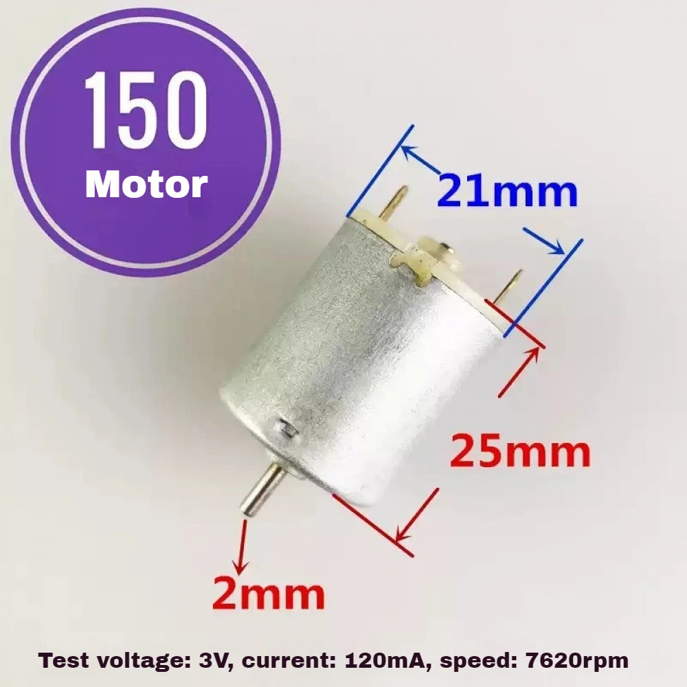 

5PCS 150 RPM 1.5V-6V DC Motor Small DIY Science Education Handmade Toy DC Torque Motor for Educational & Science Projects