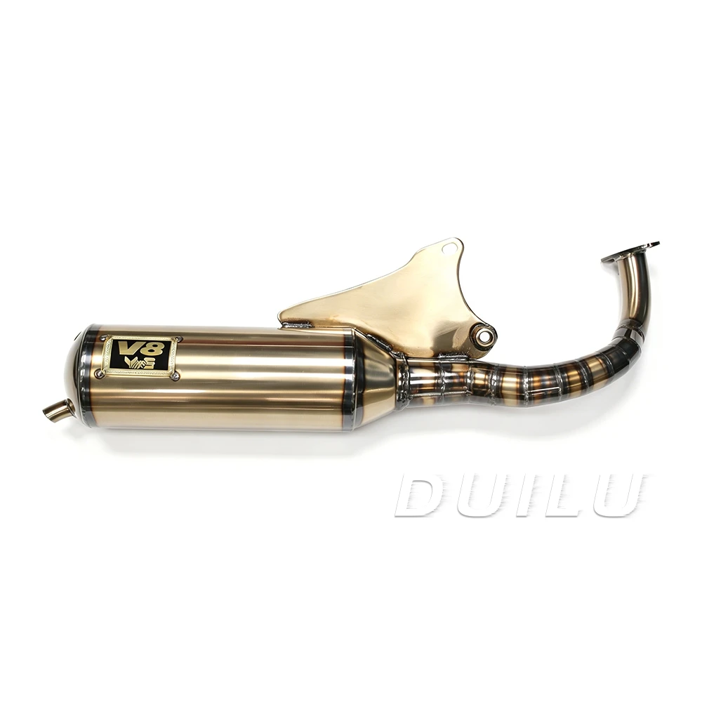 V8 Full Exhaust System Motorcycle V8 Exhaust Pipe Modified Racing For JOG2 JOG90 JOG50 JOG 2T For DIO ZX Poche Scooter Exhaust