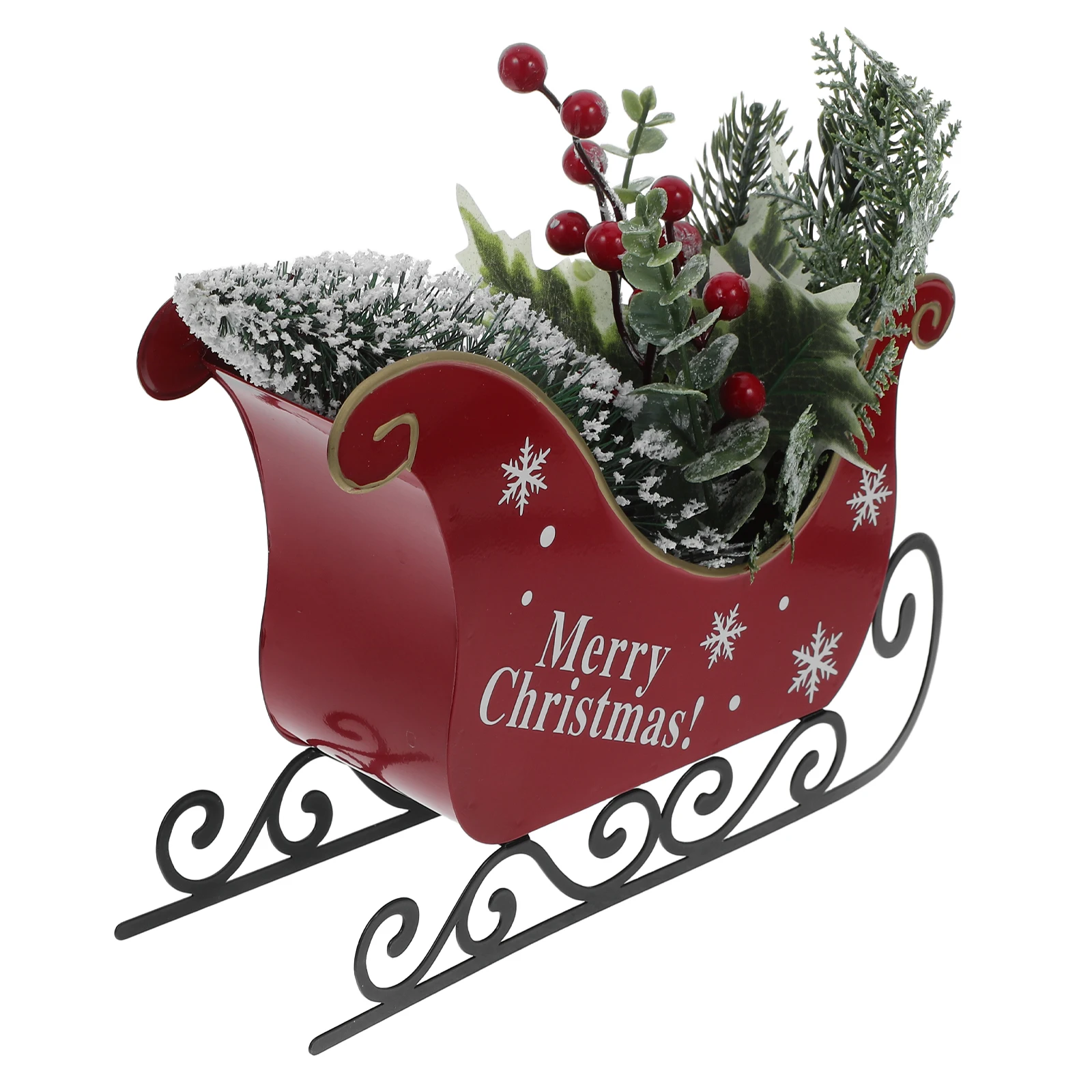 

Wrought Christmas Sleigh Cart Indoor Decoration Small Tabletop Sleighs Decorations