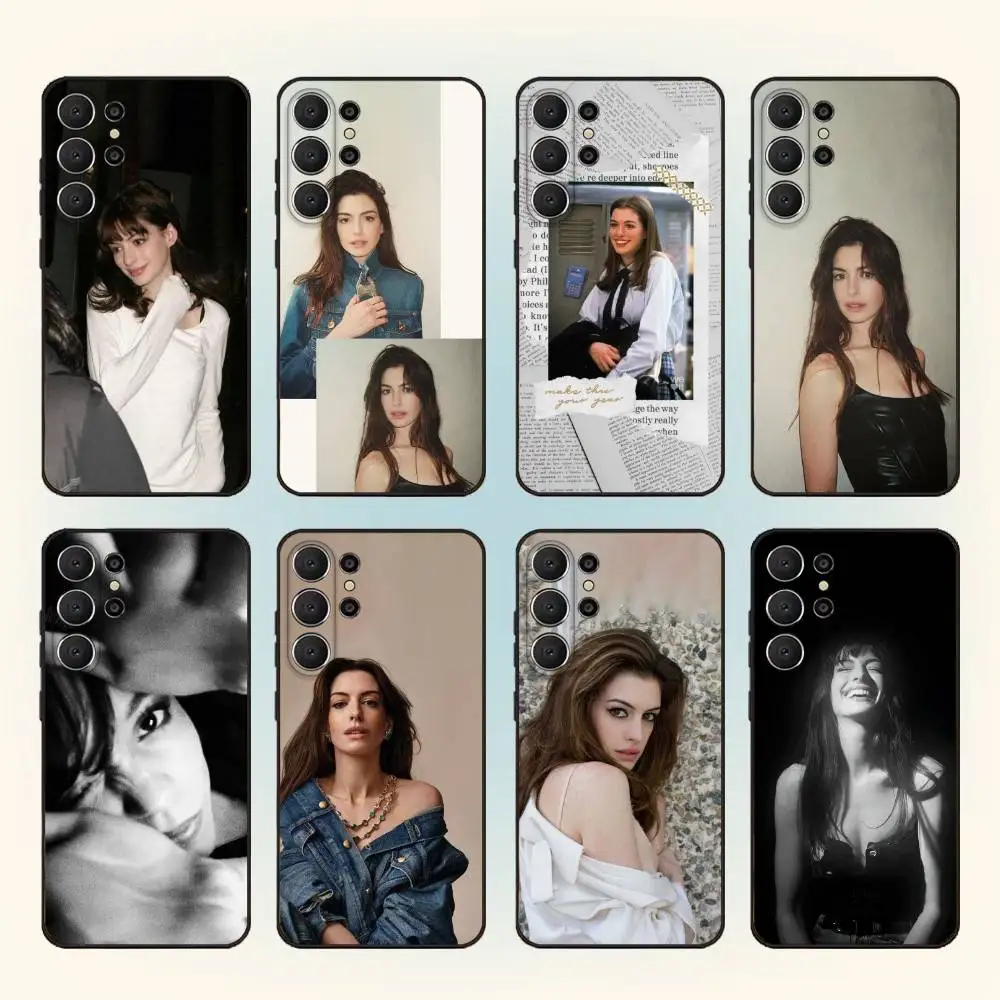 

A-Anne Actor H-Hathaway Phone Case For Samsung S 25,24,23,22,30,21,10,9,Ultra,Plus,Lite,FE,4,5 G Soft Black Case