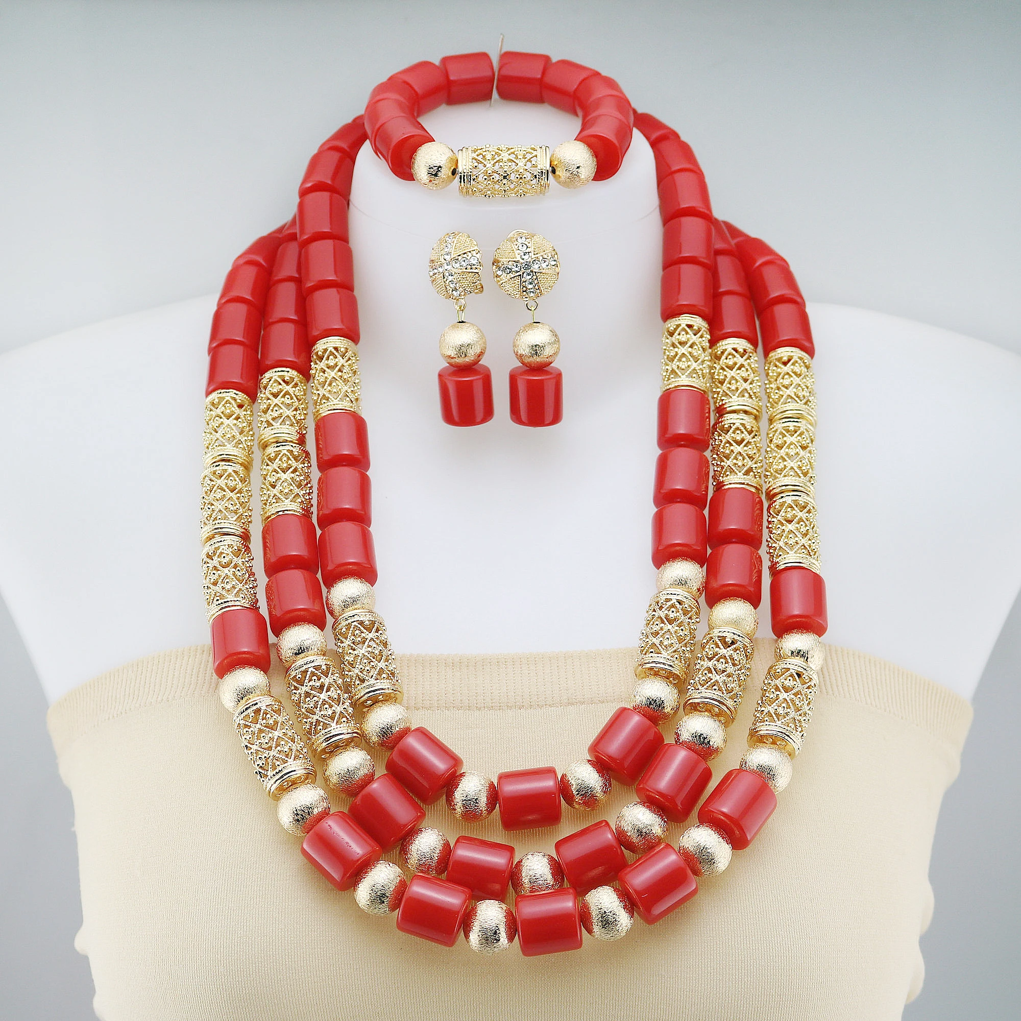 Top Quality Latest Beads and Jewellery Resin Bridal Necklace Set African Fashion Jewelry Sets For Women New Jewelry Sets zwm