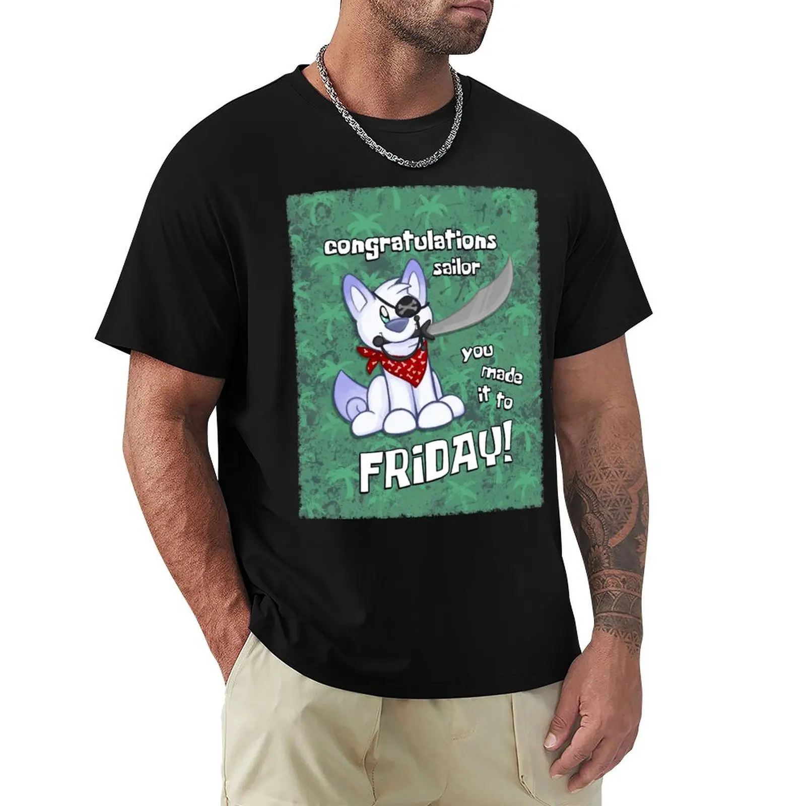 

Scribble Kibble Pirate - Friday T-Shirt Active Sports Short Sleeve Cotton Shirt