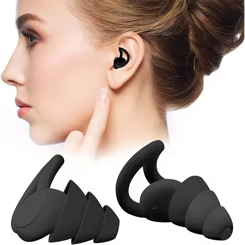 3 Layers Sleeping Earplugs Reduce High Fidelity Earplugs Reusable Silicone Ear Plugs for Travelling  Sleeping Noise Cancelling