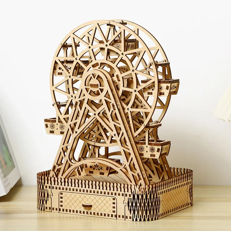 Puzzle 3D en Bois de Grande Roue, Modèles de Simulation, Jouet à Assembler Soi-Même, Analyste de Construction de Modèles pour Enfants et Adultes, Cadeau Créatif