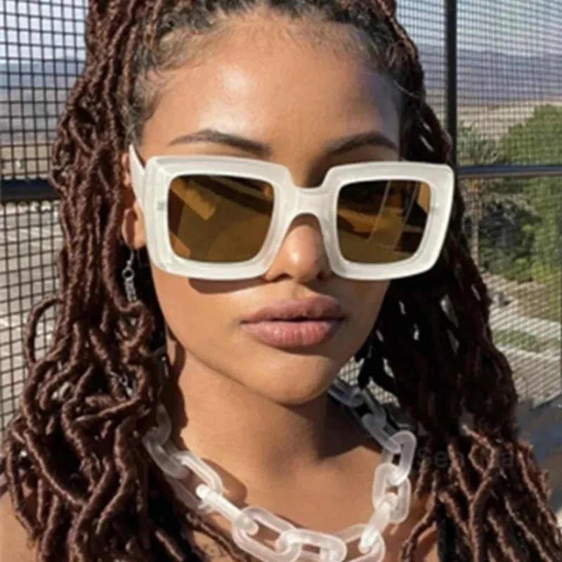 Vintage Trend Square Sunglasses Women Men Retro Fashion Sun Glasses Daily Go Out Shades Lady Man Eyewear UV Protective Glasses