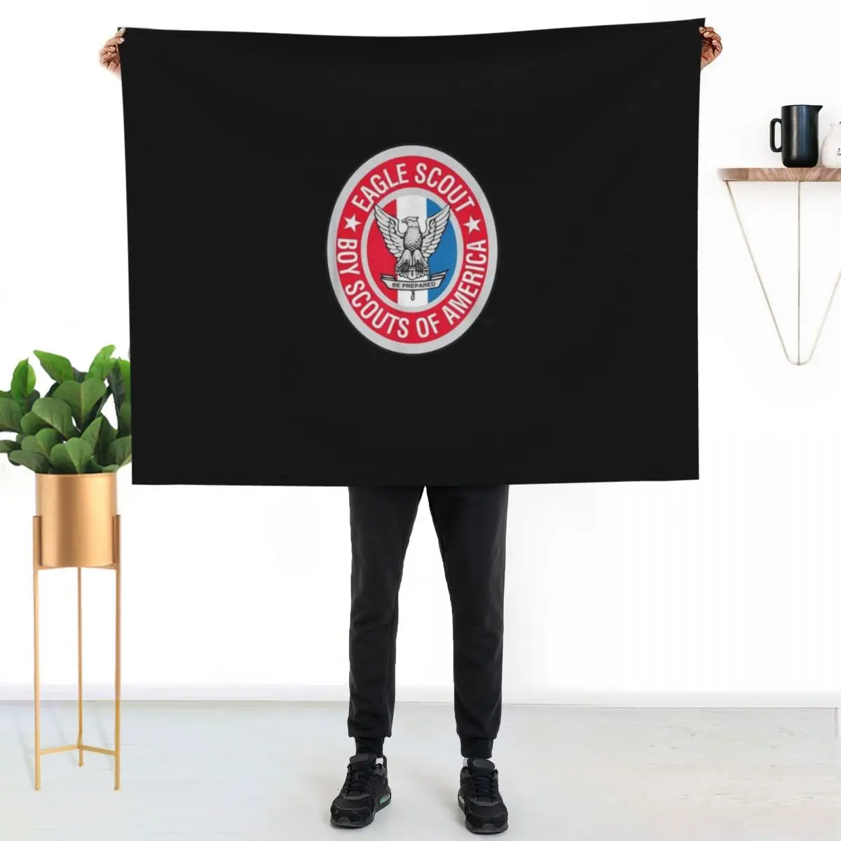 Officially Licensed Eagle Scout Throw Blanket Luxury St Multi-Purpose Designers Cute Plaid Soft Beds Bed Blankets