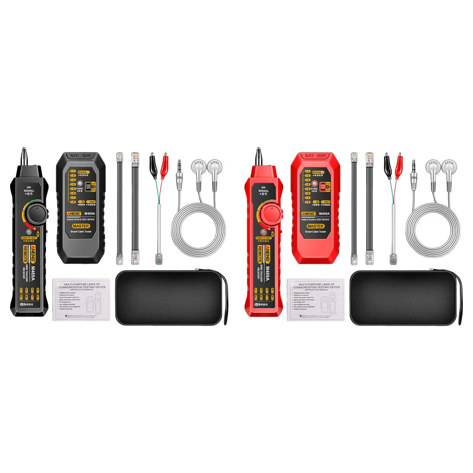 Тестер сетевого кабеля RJ45 + RJ11 Отдельная конструкция с сетью фонарика