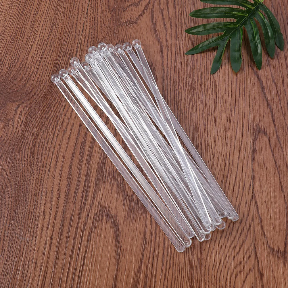 200PCS Stir Sticks Cocktail Mixing Glass Cocktail Drink Stirrer Coffee Stick Mixing Stirrer Clear Coffee Stirrer