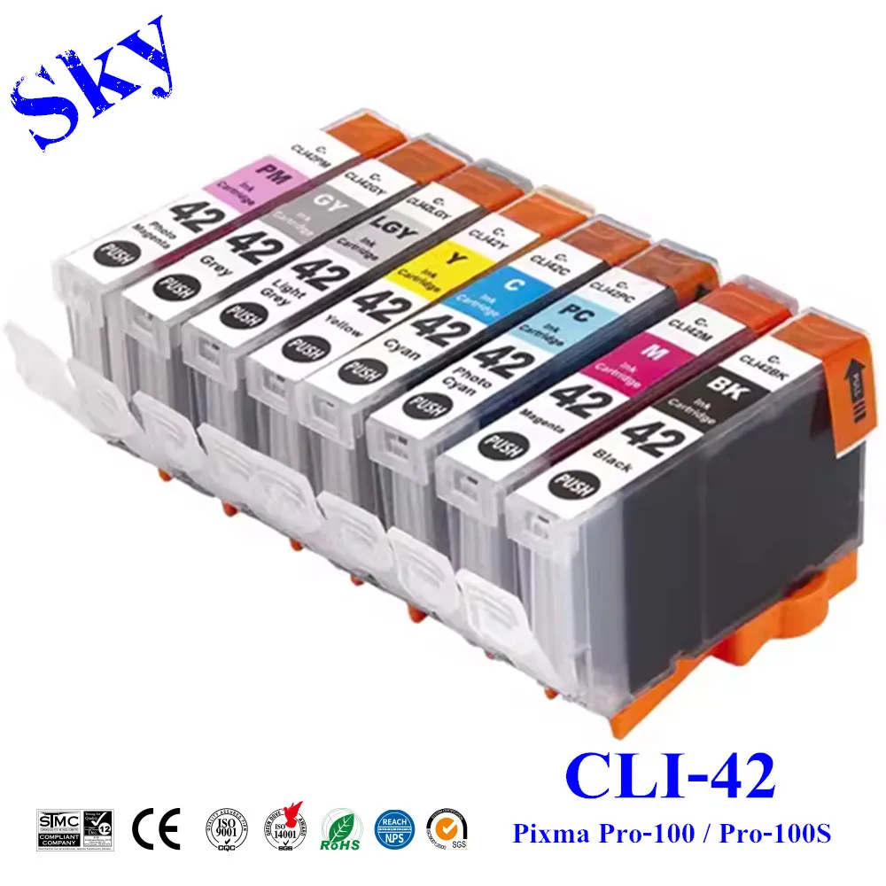 SKY CLI 42 CLI42 CLI-42 Canon 42 Compatible InkJet Ink Cartridge for Canon PIXMA Pro 100 100S Printer