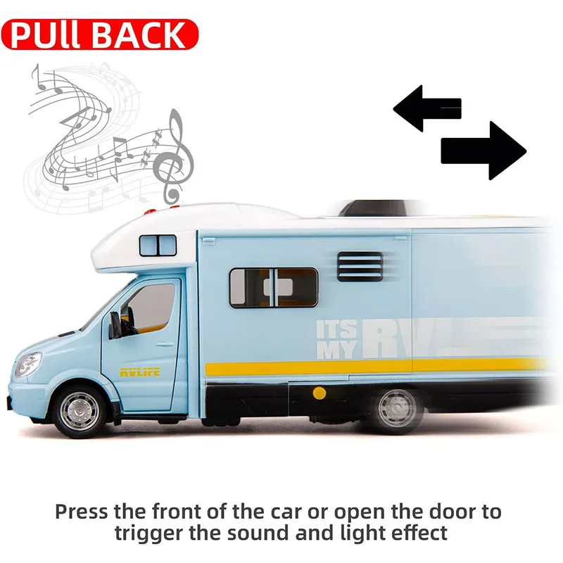 Toy Camper RV Wohnmobil Spielzeug für Jungen Mädchen Diecast Metall Fahrzeug Rollenspiel Zurückziehen Modellauto